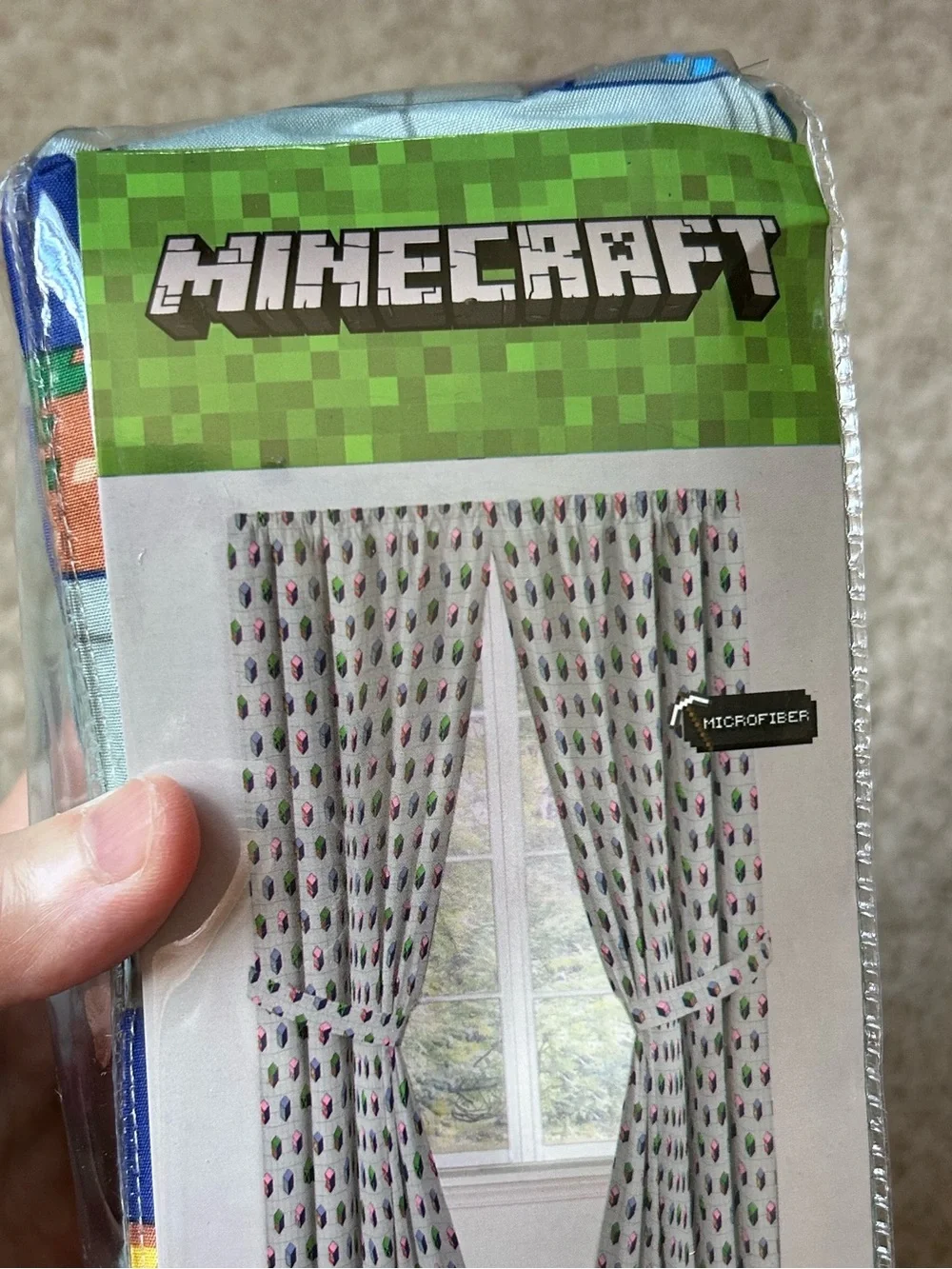 Jay Franco Minecraft Genda Iso Animals Window Panels & Tie-Backs Set 42”X84” New